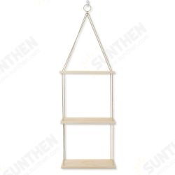 1/2/3 Layers Wall Hanging Rack Rope Wood Wall Mounted Plant Flower Pot Storage Shelf Home Office Wall Decorations 1/2/3 Layers Wall Hanging Rack Rope Wood Wall Mounted Plant Flower Pot Storage Shelf Home Office Wall Decorations
