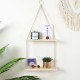1/2/3 Layers Wall Hanging Rack Rope Wood Wall Mounted Plant Flower Pot Storage Shelf Home Office Wall Decorations