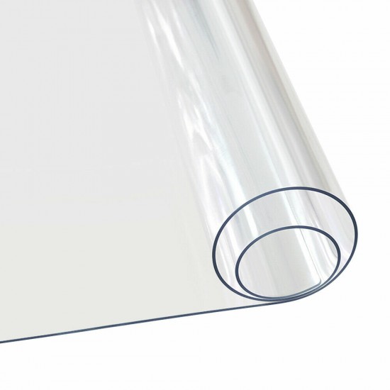 1.5mm Thickness Clear Plastic PVC Tablecloth Transparent Non-Stick Waterproof Protector Dining Table Cover for Office Home Writing Desk