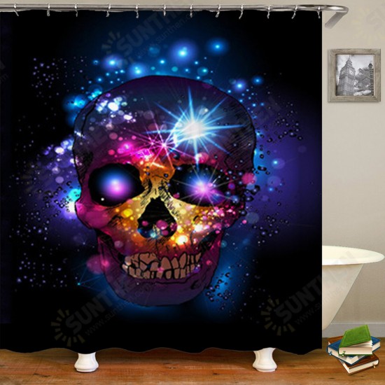 180*180cm Halloween Skull Bathroom Shower Curtain 3 Sets Decor Waterproof Fabric