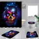 180*180cm Halloween Skull Bathroom Shower Curtain 3 Sets Decor Waterproof Fabric