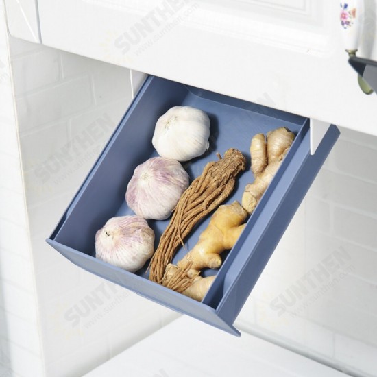 1Pcs Hidden Paste Storage Drawer Kitchen Organizer Storage Box Stationery Holder Case Container Adhesive Drawer Under Table