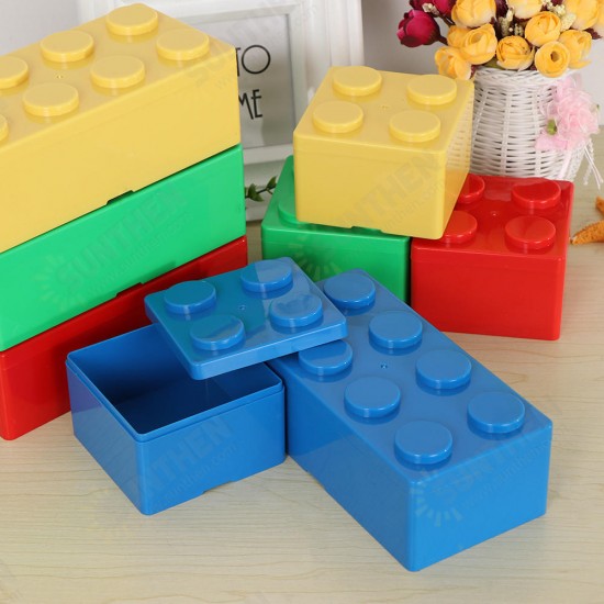 1pc Creative Storage Box Vanzlife Building Block Shapes Plastic Saving Space Box Superimposed Desktop Handy Office House Keeping Desktop Organizer