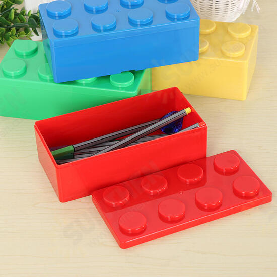 1pc Creative Storage Box Vanzlife Building Block Shapes Plastic Saving Space Box Superimposed Desktop Handy Office House Keeping Desktop Organizer