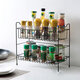 2 Layers Desktop Iron Shelf Kitchen Sauces Flavoring Storage Bathroom Shampoo Cosmetics Storage Holder Home Decoration