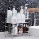 2 Layers Desktop Iron Shelf Kitchen Sauces Flavoring Storage Bathroom Shampoo Cosmetics Storage Holder Home Decoration