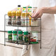 2 Layers Desktop Iron Shelf Kitchen Sauces Flavoring Storage Bathroom Shampoo Cosmetics Storage Holder Home Decoration