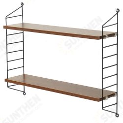 2 Layers Wall Shelf Bedroom Bookshelf P2MDF + Steel Frame for Home Office 2 Layers Wall Shelf Bedroom Bookshelf P2MDF + Steel Frame for Home Office