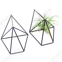 2 Pcs Wall Mounted Geometric Flower Stand Wall Hanging Wrought Iron Plant Storage Rack Holder Home Office Decor 2 Pcs Wall Mounted Geometric Flower Stand Wall Hanging Wrought Iron Plant Storage Rack Holder Home Office Decor