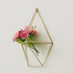 2 Pcs Wall Mounted Geometric Flower Stand Wall Hanging Wrought Iron Plant Storage Rack Holder Home Office Decor