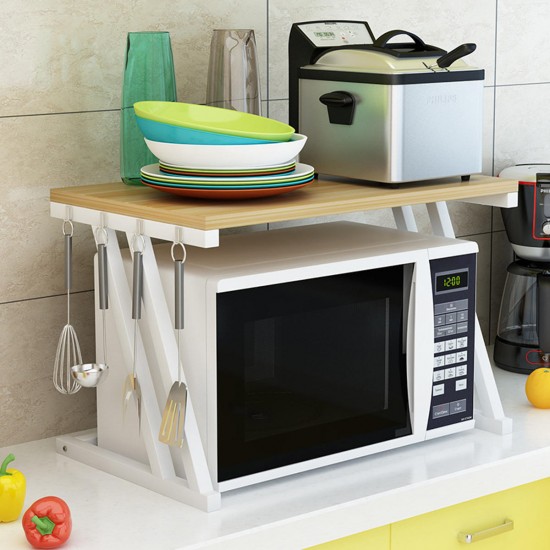 2 Tier Kitchen Baker Rack Microwave Oven Stand Storage Cart Workstation Shelf Desktop Organizer