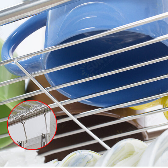 2 Tiers Stainless Steel Dishes Rack Dual Sink Drain Rack Adjustable Multi-use Kitchen Organizer Rack Dish Shelf Sink Drying Rack 2 Tiers Stainless Steel Dishes Rack Dual Sink Drain Rack Adjustable Multi-use Kitchen Organizer Rack Dish Shelf Sink Drying Rack