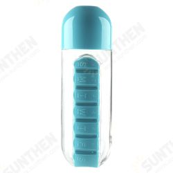 2 in 1 600ml Pill Box Cup Portable Large Capacity 7 Pill Box Outdoor Carrying Water Bottle With Pill Box Capsule Cup 2 in 1 600ml Pill Box Cup Portable Large Capacity 7 Pill Box Outdoor Carrying Water Bottle With Pill Box Capsule Cup