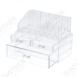 2 in 1 Jewerly Cosmetics Storage Box Makeup Combination Storage Organizer Box Transparent with Drawer Lipstick Powder Display Box 2 in 1 Jewerly Cosmetics Storage Box Makeup Combination Storage Organizer Box Transparent with Drawer Lipstick Powder Display Box