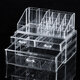 2 in 1 Jewerly Cosmetics Storage Box Makeup Combination Storage Organizer Box Transparent with Drawer Lipstick Powder Display Box