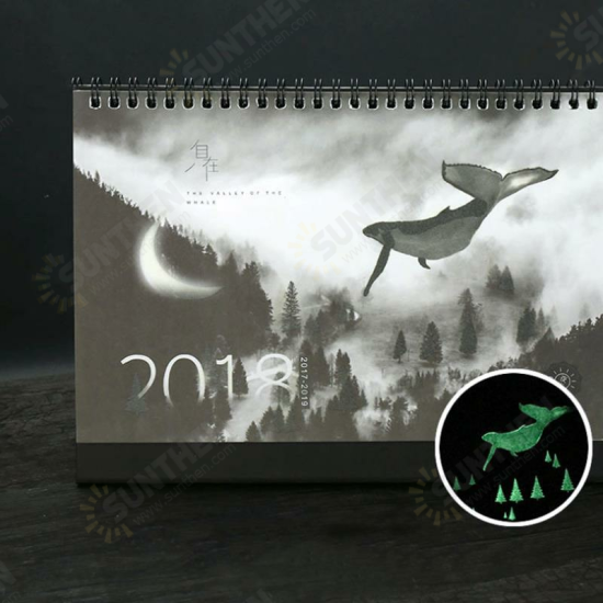 2018 Creative luminous calendar Large Desktop Paper Calendar Dual Daily Scheduler Table Planner