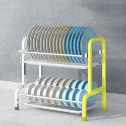 2/3 Layers Kitchen Dish Rack Organizer Shelf Assemble Stainless Steel Storage Baskets Kitchen Organizer Holder with Drain Trays 2/3 Layers Kitchen Dish Rack Organizer Shelf Assemble Stainless Steel Storage Baskets Kitchen Organizer Holder with Drain Trays