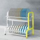 2/3 Layers Kitchen Dish Rack Organizer Shelf Assemble Stainless Steel Storage Baskets Kitchen Organizer Holder with Drain Trays