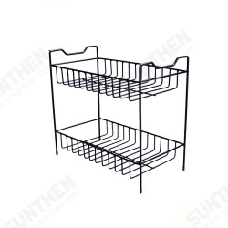 2/3 Layers Shelf Kitchen Utensils Storage Iron Spice Rack Storage Stand Home Organizer Kitchen Shelf-Black 2/3 Layers Shelf Kitchen Utensils Storage Iron Spice Rack Storage Stand Home Organizer Kitchen Shelf-Black