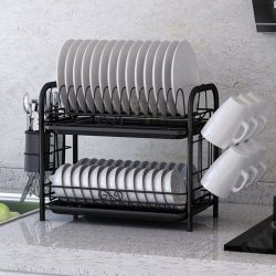 2/3 Tiers Dish Drainer Holder Metal Drying Rack Basket Bowl Dish Draining Shelf Dryer Tray Holder Kitchen Sink Organizer Home 2/3 Tiers Dish Drainer Holder Metal Drying Rack Basket Bowl Dish Draining Shelf Dryer Tray Holder Kitchen Sink Organizer Home