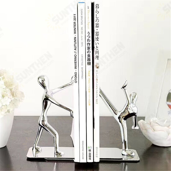 2pcs Humanoid Figure Books Holder Desk Organizer Bookshelf Home Office Decor Desk Accessories Ornaments Supplies