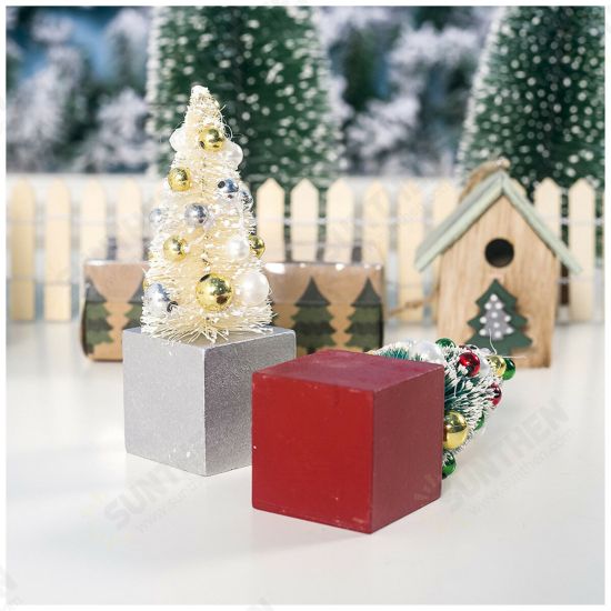 2pcs Mini Christmas Tree Mall Home Office Decorations Tree Ornament Creative Gifts Tree Crafts Children Toys