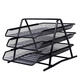 3 Layers Iron File Trays Mesh A4 Paper Organizer Document File Holder Desktop Office Books Magazines Newspaper Storage Shelf Bookshelf