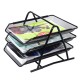 3 Layers Iron File Trays Mesh A4 Paper Organizer Document File Holder Desktop Office Books Magazines Newspaper Storage Shelf Bookshelf