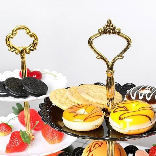 3 Layers Round Plate Cake Dessert Cookies Tray Wedding Birthday Party Decor Stand Candy Shelf S Size