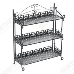 3 Tiers Folding Iron Kitchen Organizer Large Capacity Bathroom Bedroom Rack Freestanding Book Shelf for Home Office 3 Tiers Folding Iron Kitchen Organizer Large Capacity Bathroom Bedroom Rack Freestanding Book Shelf for Home Office