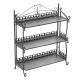 3 Tiers Folding Iron Kitchen Organizer Large Capacity Bathroom Bedroom Rack Freestanding Book Shelf for Home Office