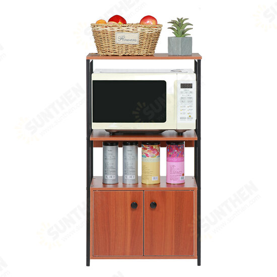 3 Tiers Microwave Oven Rack Kitchen Storage Shelf Cupboard Rack Storage Cabinet Desktop Space Saving Organizer