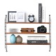 3 Tiers Wall Mounted Shelf Punch-free Hanging Storage Rack Bedroom Bookshelf Home Office Decoration Dispplay Stand