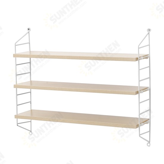 3 Tiers Wall Mounted Shelf Punch-free Hanging Storage Rack Bedroom Bookshelf Home Office Decoration Dispplay Stand