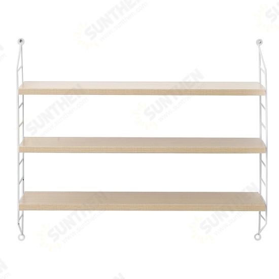 3 Tiers Wall Mounted Shelf Punch-free Hanging Storage Rack Bedroom Bookshelf Home Office Decoration Dispplay Stand