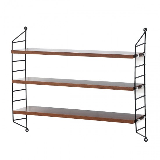 3 Tiers Wall Mounted Shelf Punch-free Hanging Storage Rack Bedroom Bookshelf Home Office Decoration Dispplay Stand