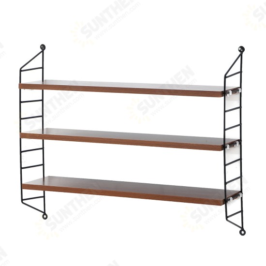 3 Tiers Wall Mounted Shelf Punch-free Hanging Storage Rack Bedroom Bookshelf Home Office Decoration Dispplay Stand