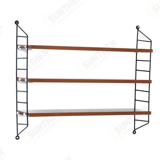 3 Tiers Wall Mounted Shelf Punch-free Hanging Storage Rack Bedroom Bookshelf Home Office Decoration Dispplay Stand