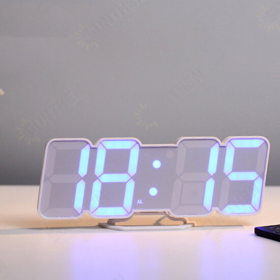 30 Digital RGB LED Alarm Clock Remote Control Temperature Humidity Desktop Alarm Clock Voice Control Wall Mounted Clock