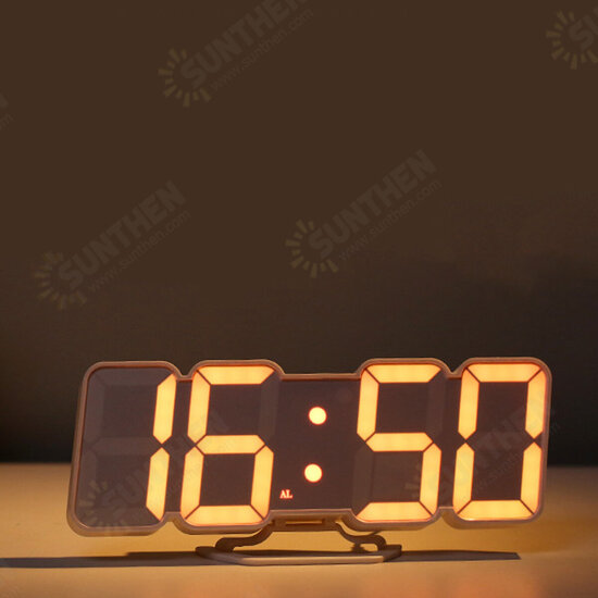 30 Digital RGB LED Alarm Clock Remote Control Temperature Humidity Desktop Alarm Clock Voice Control Wall Mounted Clock