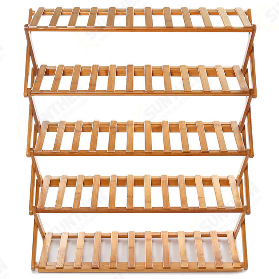 3/4/5/6 Tiers Bamboo Flower Rack Plant Storage Shelf Shoes Rack Bookshelf Indoor Outdoor Garden Planter Flower Pot Stand Home Office Decor