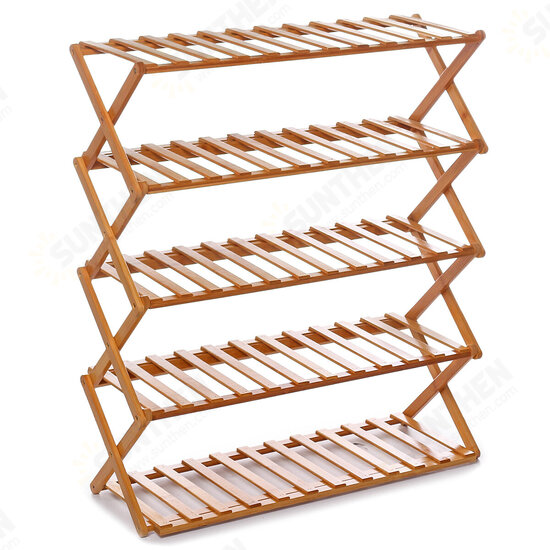 3/4/5/6 Tiers Bamboo Flower Rack Plant Storage Shelf Shoes Rack Bookshelf Indoor Outdoor Garden Planter Flower Pot Stand Home Office Decor