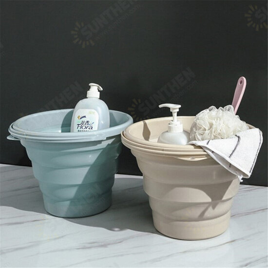 3/5/10L Blue Folding Bucket Portable Silicone Retractable Bucket Outdoor Travel Home Painting Multi-Function Bucket Supplies