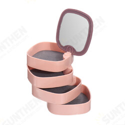 360 ° Rotating Jewelry Box 4 Layers Rotating Storage Box Organizer with Cover and Mirror Jewelry Box Stud Earring Jewelry Storage Box 360 ° Rotating Jewelry Box 4 Layers Rotating Storage Box Organizer with Cover and Mirror Jewelry Box Stud Earring Jewelry Storage Box