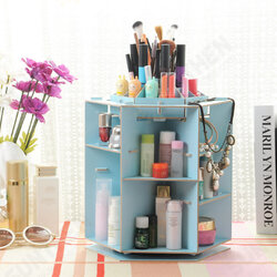 360° Rotating Cosmetic Storage Box Desktop Wood Storage Box Case DIY Cosmetics Makeup Organizer Jewelry Container 360° Rotating Cosmetic Storage Box Desktop Wood Storage Box Case DIY Cosmetics Makeup Organizer Jewelry Container