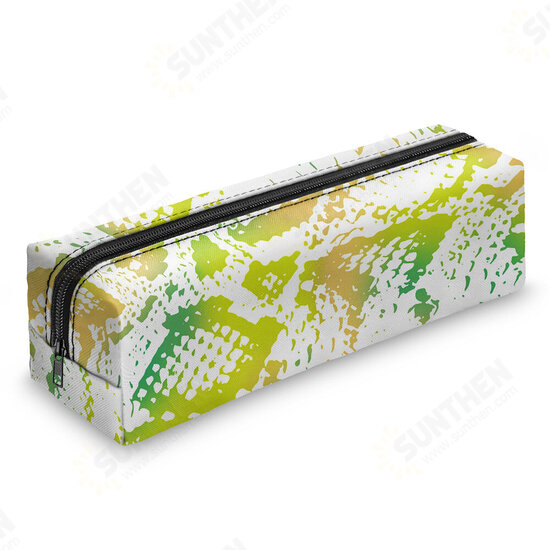 3D Digital Snakeskin Print Pencil Case Zipper Cosmetic Bag Pen Box Stationery