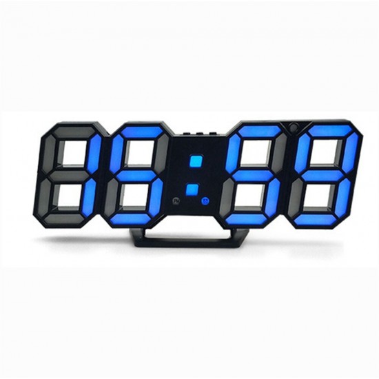3D LED Alarm Clock Digital Temperature Night Light Display Color Change Electronic Hanging Clock Home Living Room Decor