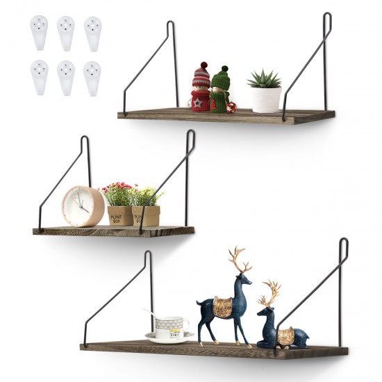 3Pcs/set Wall Mounted Shelves Floating Storage Rack Holder Space Saving Organizer Display Stand Home Office Decor