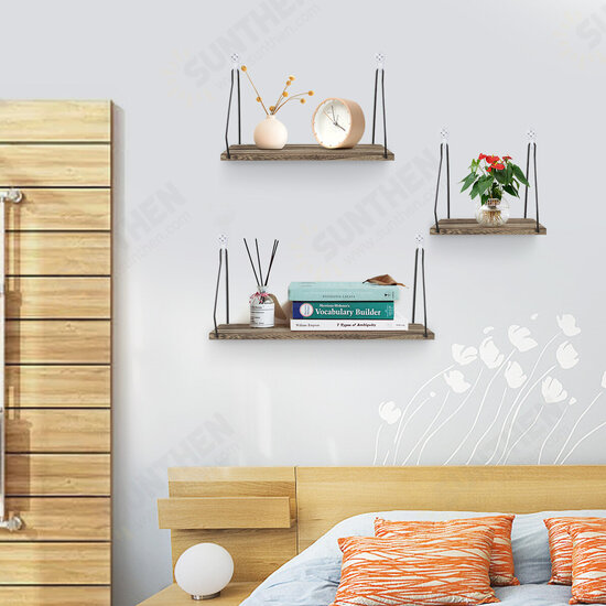 3Pcs/set Wall Mounted Shelves Floating Storage Rack Holder Space Saving Organizer Display Stand Home Office Decor