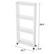 4 Layers Kitchen Storage Rack Slim Slide Tower Movable Assemble Plastic Bathroom Shelf Wheels Space Saving Organizer